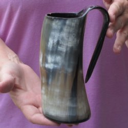 Polished Buffalo Horn Mug, Ox Horn Mug 6-3/4 inches tall. Buy this one now for $7