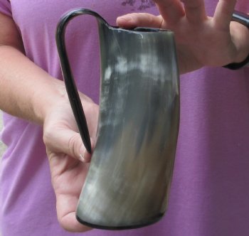 Polished Buffalo Horn Mug, Ox Horn Mug 6-3/4 inches tall. Buy this one now for $28