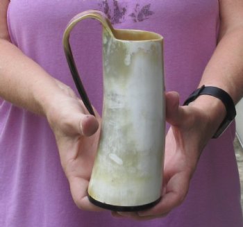 Polished Buffalo Horn Mug, Ox Horn Mug 6-3/4 inches tall. Available for sale - $28