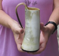 Polished Buffalo Horn Mug, Ox Horn Mug 6-3/4 inches tall. Available for sale - $28