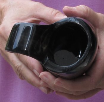 Polished Buffalo Horn Mug, Ox Horn Mug with wood base. For sale for $6