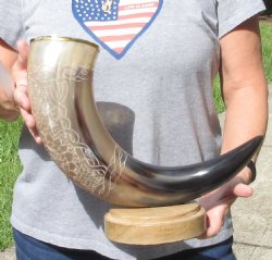 24 inch Carved Buffalo horn centerpiece - $60