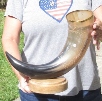 24 inch Carved Buffalo horn centerpiece - $60