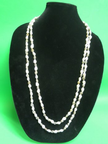 72 inches wholesale sea shell leis, seashell necklaces made out of nassarius shells - $9.60 a dozen; 10 dozen @ $8.40 a dozen 