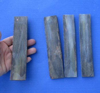 Buy now - <font color=red>CLOSEOUT</font> 2 pairs of 7 x 1-1/4 x 1/4 sheep horn scales, knife handle material for $42/lot