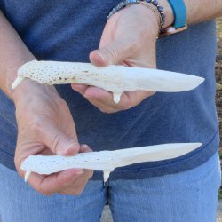 Two piece 7" Alligator Jaw Bone Knives