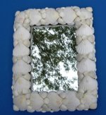 8 x 10 Small Rectangle White Seashell Mirrors with White Scallop Shells Wholesale  - SALE PRICED $8.15 EACH