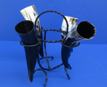 Wholesale Black Iron Stand for displaying Viking drinking horns (holds up to 4 horns) - 2 pc @ $2.75 each