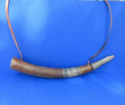 Wholesale Carved & Burnt Viking Blowing Horn (15"-19") - Case of 50 pcs @ $16.50 each (Adult Signature Required)