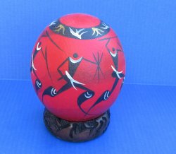 Wholesale Hand-Painted Ostrich Egg Shell - Authentic African Bushman Design Art - $33 each; 4 pcs @ $29 each