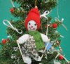 Wholesale Murex Shell Skiing Snowman with Red Cap ornament - Packed 5 @ $1.60 each (Minimum: 2 bags)