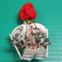 Wholesale Murex Shell Skiing Snowman ornament - 5 pcs @ $1.60 each (Minimum: 2 bags)