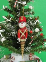 Wholesale Turritella Shell Red Soldier Christmas Ornament Packed 10 @ $1.75 each; Packed: 30 pcs @ $1.55 each