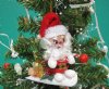 Wholesale Shell Santa with Cut Cerithuims, tiny shells and Gold gift box ornament - Packed: 10 pcs @ $1.60; Packed: 30 pcs @ $1.40 each