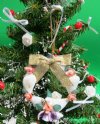 3 inch Shell Wreath Beach Christmas Ornament accented with a gold bow - Pack of 10 @ $1.40 each; 30 pcs+ (3 packs) @ $1.26 each