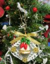 2-1/2 inches Seashell Bell Ornament with Bow on capiz shell - Packed 10 @ $1.35 each; (5 packs) 50 @ $1.20 each 