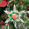 4 inches Shell Flower Christmas Ornaments made with Center Cut White Cerithiums - Packed 5 @ $1.50 each