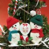 Wholesale Double Sea Biscuit Snowmen Shell Christmas Ornaments with heart shell and "Love" printed on the shell - Packed 10 @ $1.75 each; 