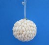 2 inch Wholesale Small White Decorative Nassa ball ornaments with gliiter - Packed: 5 pcs @ $2.50 each; Packed: 30 pcs @ $2.20 each