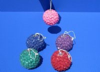 Wholesale 2-1/2 inch Assorted colors of Decorative Nassa ball ornaments - 5 pcs @ $3.00 each; 30 pcs @ $2.65 each