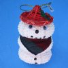 Wholesale Sea Urchin Snowman Christmas Ornament with Red Hat and assorted design scarves - Packed: 5 @ $2.20 each; Packed: 30 pcs @ $1.95 each  