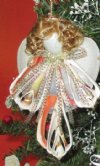 Wholesale Shell Angel Ornaments made out of Center Cut Strombus shells and Donax Clams with blonde hair -  Packed: 10 pcs @ $2.00 each; Packed: 30 pcs @ $1.80 each