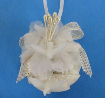 1-1/2 inches Wholesale Shell Christmas Ornaments made with Cockle shells  -  10 @ $1.80 each; 30 pcs @ $1.60 each
