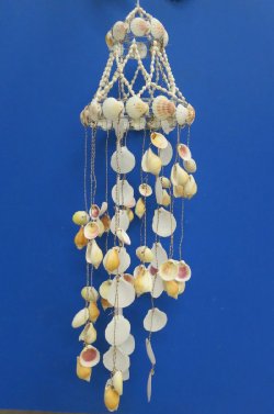 32 inches long Wholesale large Shell Wind Chimes with strands of natural shells - 2 pcs @ $13.00 each