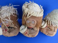  Wholesale Carved & Painted Coconut Mom & Baby, Coconut Head - 6 pieces @ $3.50 each