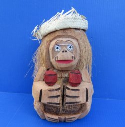 Wholesale Carved Coconut Monkey with Maracas/Lollipops -  6 pcs @ $3.50 each