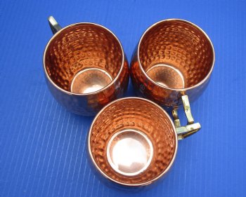 Wholesale Authentic Barrel Shape Hammered Solid Copper Mug 4 inches - <font color=red>*Closeout Sale* </font> 2 pcs @ $7.00 each; 8 pcs @ $6.00 each
