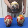 Wholesale Decoupage Ostrich Eggs with African animal prints imported from South Africa - 5 inches to 6 inches (stands sold separately) - $44.00 each