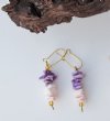 Wholesale Purple and Pink Dangle Shell Earrings - Regular $3 a dozen; <font color=red> CLOSEOUT </font> $.50 a dozen