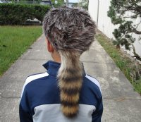 Wholesale Child faux fur Davy Crockett hat with a real raccoon tail - 2 pcs @ $12.00 each; 8 pcs @ $10.50 each
