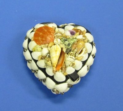 5 inch Wholesale heart seashell jewelry boxes