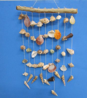 Wholesale Natural mixed shells with driftwood hanger 15 inches - 25 pcs @ $4.95 each