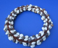 Wholesale Brown and White Shell Wreaths for decor - 11 pcs @ $6.25 each