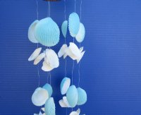 17 inches Wholesale Coconut with Blue and White Seashells Wind Chime - 6 pcs @ $2.40 each; 24 pcs @ $2.10 each