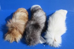 Indigo Fox tails 21 to 25 inches - 2 pc $19.50 each; 8 pc $ 17.50 each