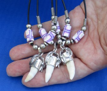 Three Alligator Tooth Necklaces 1/2 to 1-1/2 inch