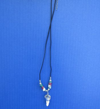 Three Alligator Tooth Necklace 1/2 to 1-1/2 inch