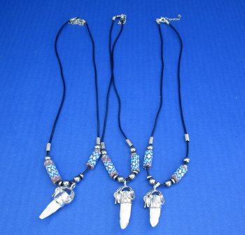 Three Alligator Tooth Necklaces 1/2 to 1-1/2 inch