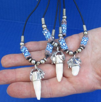 Three Alligator Tooth Necklaces 1/2 to 1-1/2 inch