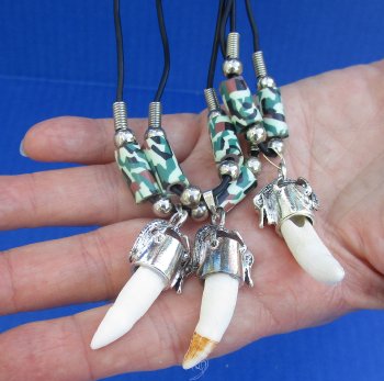 Three Alligator Tooth Necklaces 1/2 to 1-1/2 inch