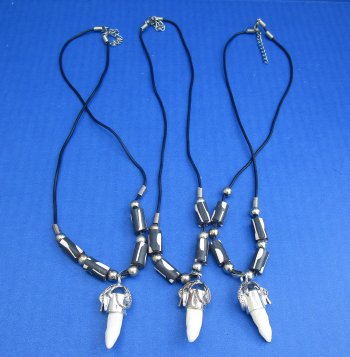 Three Alligator Tooth Necklaces 1/2 to 1-1/2 inch