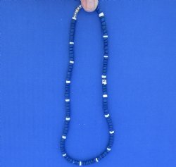 18" Wholesale Coconut Necklaces with Blue and White beads - $19.20 dozen; 5 dozen @ $17.28 dozen