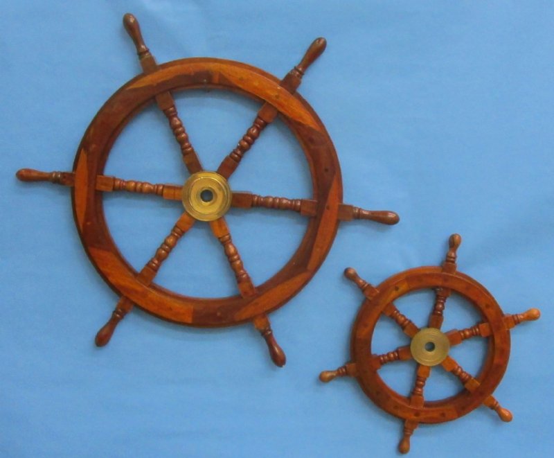 Details about   Wooden SHIP WHEEL 24 Inch Brown Vintage Brass Nautical Wall Decor Collectible 