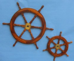 18 inches and 24 inches wooden ship wheel - <Font color=red> *Sale* </font>18" $22.00 each; <font color=red> *Sale* </font> 24" $30.00 each 