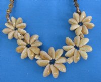 18 inches shell leis wholesale made out of nassarius shells with Cowrie flowers - 1 dozen @ $9.60 dz; 8 dozen @ $8.40 dz