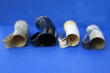 Wholesale Polished Buffalo horn mug with wood base - 2 pcs @ $16: 12 pcs @ $14.40 each